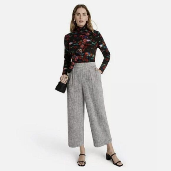Rachel Comey Wide Leg Crop Chevron Tweed Trouser Pant 6 - Picture 1 of 6